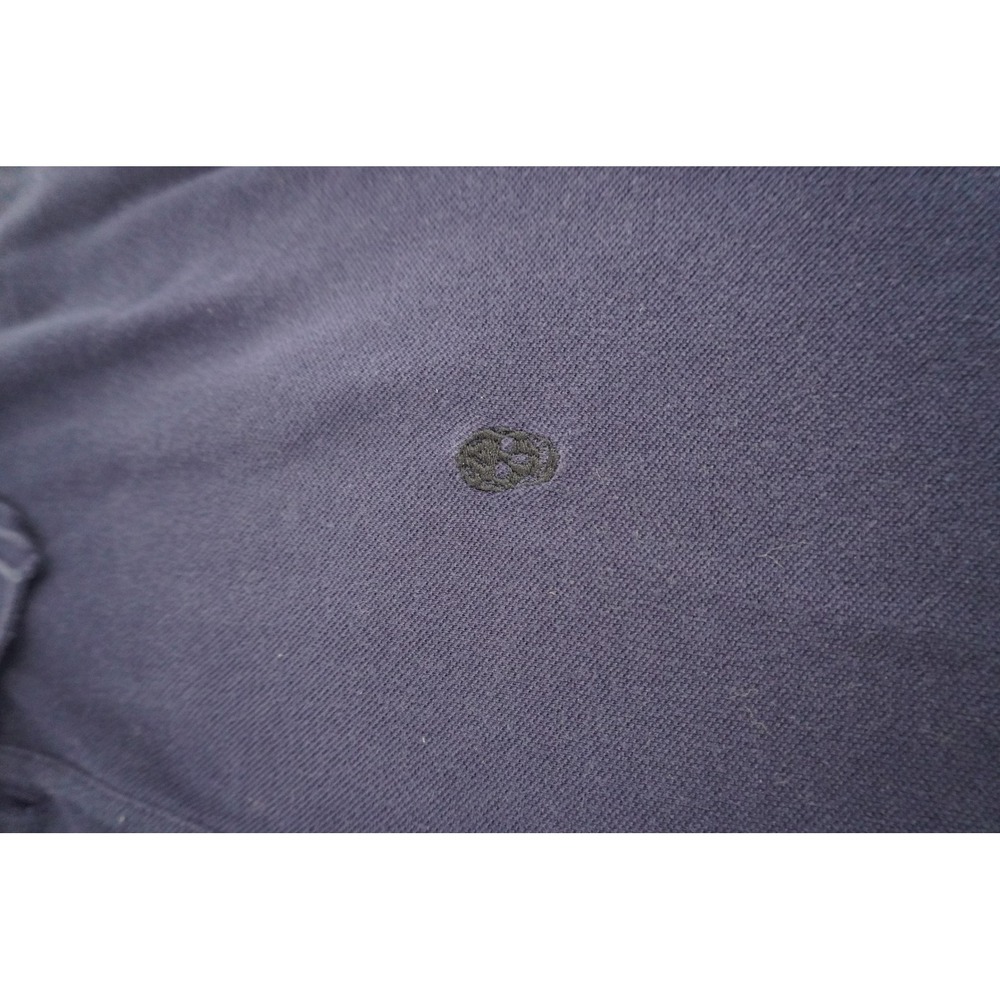 Alexander McQueen Mens Navy Blue Skull Embroidered Pique Polo Shirt Italy M - Picture 4 of 7